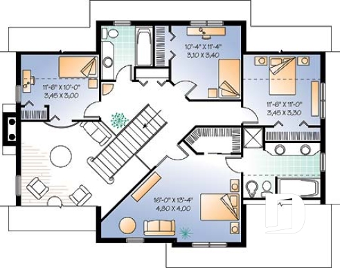 Étage - Magnifique maison 4 chambres, plafond à 9' au r-d-c, 2 salles de séjour, ch. maître avec salle de bain privée - Lacombe
