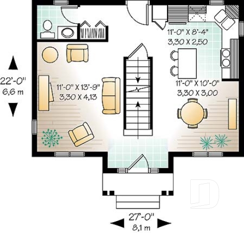 Rez-de-chaussée - Maison à étage économique. Deux chambres avec walk-in, buanderie à l’étage, cuisine avec îlot central. - Duranel 3
