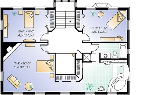Étage - Maison au look historique, plafond 9' au r-d-c, 3 chambres, foyers multiples dont un à la suite des maîtres - Cerfeuille