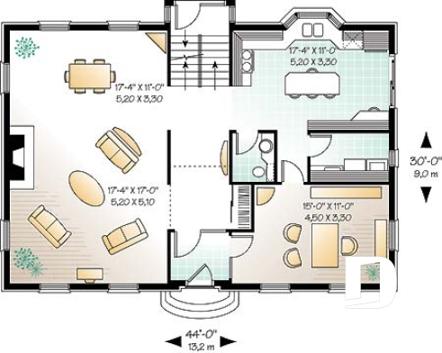 Rez-de-chaussée - Maison au look historique, plafond 9' au r-d-c, 3 chambres, foyers multiples dont un à la suite des maîtres - Cerfeuille