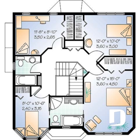 Étage - Maison d'inspiration victorienne offrant 4 chambres, bureau à domicile, 2 salles de bain à l'étage, et plus! - Célestin 2