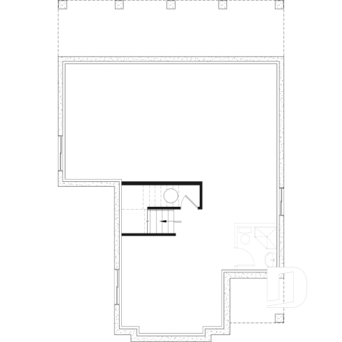 Sous-sol aménageable - Plan de maison pour terrain étroit, 3 à 5 chambres, sous-sol aménagé (optionnel $), grande terrasse abritée - Stamford