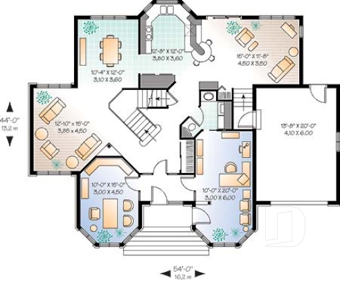 Rez-de-chaussée - Plan de maison classique, 3+ chambres, plafond 9' au rdc, balcon à la suite des maîtres, garage - Gironde