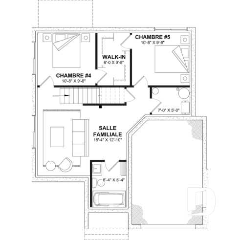Sous-sol - Maison avec mezzanine, 3 chambres, buanderie au r-d-c, bien fenêtrée - Hanout