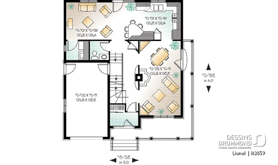 Rez-de-chaussée - Modèle de 4 chambres, 2 séjours, grande cuisine avec îlot &amp; garage  - Lionel 