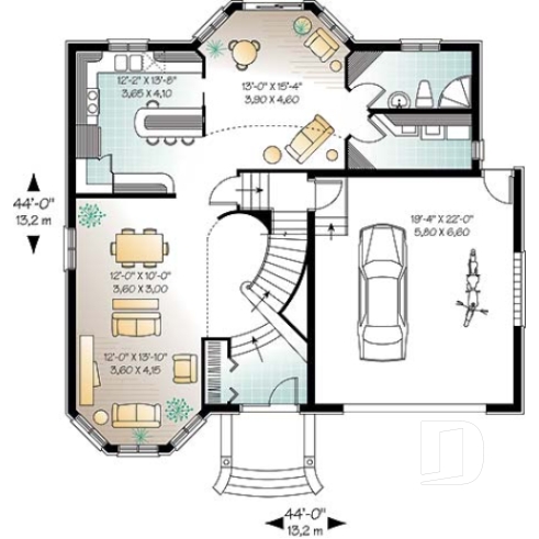 Rez-de-chaussée - Maison de style château, 4 chambres incluant une grande suite des parents - Rocroy