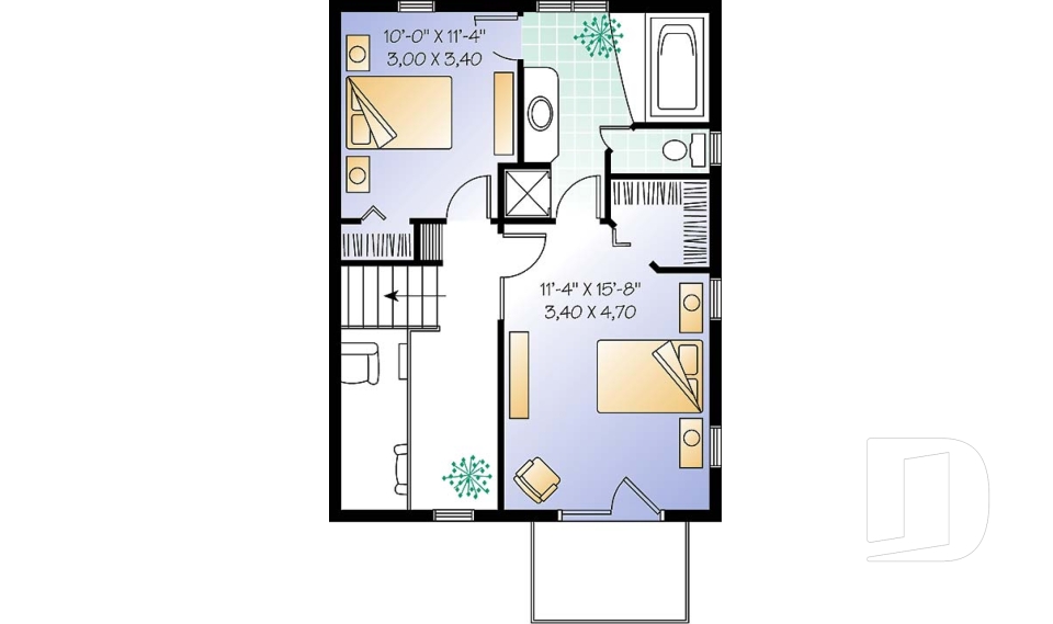 Étage option 1 -  - Larch Lake