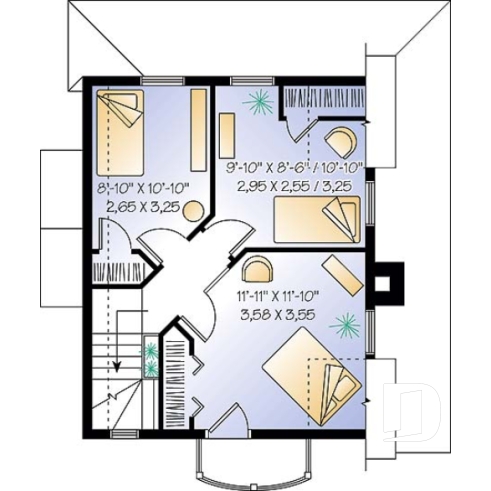 Étage - Cottage de 3 chambres avec balcon privé à la suite des maîtres, et grande gallerie sur 3 faces au rdc. - Palmyre 2