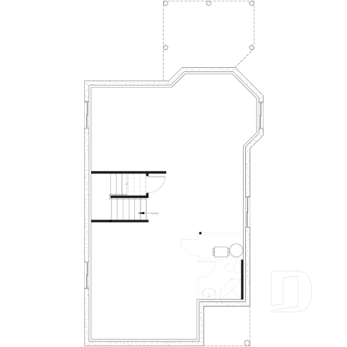 Sous-sol - Plan de cottage de 3 chambres, style Cape Cod, fenestration abondant, grande chambre des parents - Meunier