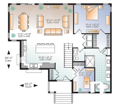 Rez-de-chaussée - Plain-pied champêtre de 1 à 5 chambres, bureau à domicile, superbe cuisine avec grand îlot, plafond 9pi. - Mainville 4