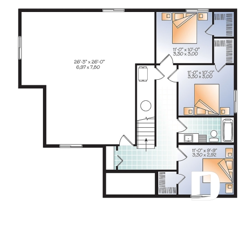 Sous-sol - Plain-pied champêtre de 1 à 5 chambres, bureau à domicile, superbe cuisine avec grand îlot, plafond 9pi. - Mainville 4