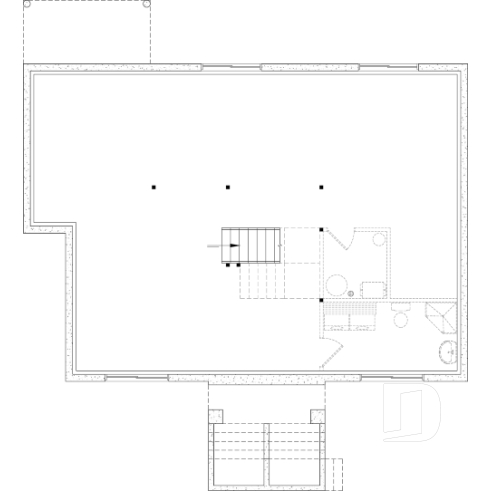 Sous-sol aménageable - Plan de maison de plain-pied avec sous-sol aménagé optionnel ($), 1 à 4 chambres, superbe chambre des parents - Ripley 2
