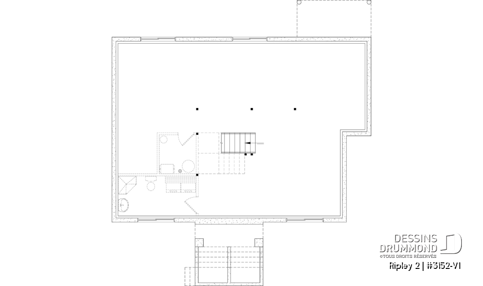 Sous-sol aménageable - Plan de maison de plain-pied avec sous-sol aménagé optionnel ($), 1 à 4 chambres, superbe chambre des parents - Ripley 2