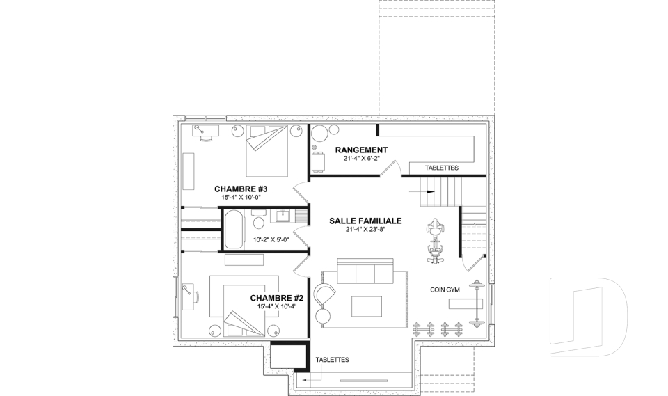 Sous-sol aménagé (Optionel $) -  - Boston