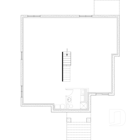 Sous-sol aménageable - Modèle de maison plain-pied, sous-sol aménagé optionnel ($), 2 à 4 chambres, bureau, garde-manger, vestiaire - Cedar grove
