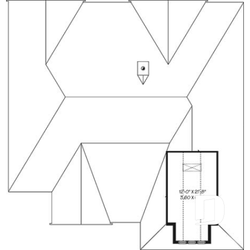 Rangement boni - Plan de plain-pied style ranch, garage double, 3 chambres, 2 salles de bain, foyer, plafond 9 pieds partout - Châtaignier 2