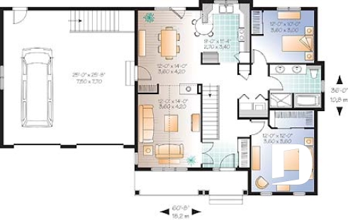 Rez-de-chaussée - Plain-pied champêtre, garage double, foyer sur deux faces, superbe salle de bain - Mary 3