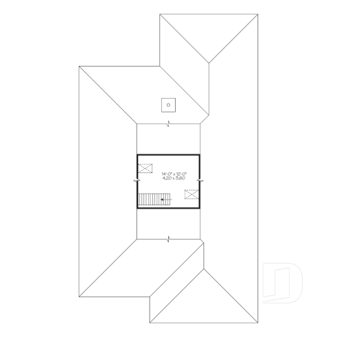 Rangement boni - Plan de bungalow adapté fauteuil roulant, 2 chambres, plafond 9pi., foyer, grande terrasse abritée - Rochefort