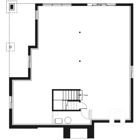 Sous-sol aménageable - Maison moderne 2 chambre, cuisine et salle de séjour à l'arrière, fondation rez-de-jardin pour espace ++ - Zenia
