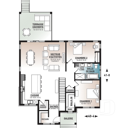 Rez-de-chaussée - Maison 1 étage, 2 chambres, grande cuisine ouverte sur le salon et salle à manger, vestiaire et garde-manger - Oxford 2