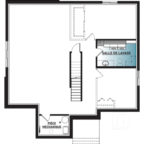 Sous-sol - Maison 1 étage, 2 chambres, grande cuisine ouverte sur le salon et salle à manger, vestiaire et garde-manger - Oxford 2
