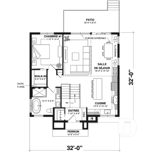 Rez-de-chaussée - Maison split-level 1 à 3 chambres, superbe fenestration à l'arrière, sous-sol aménagé optionnel ($) - Newland