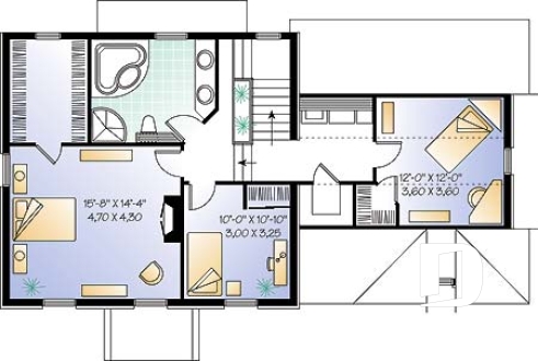 Étage - Plan de maison 3 chambres + bureau, garage, grenier aménageable, brique sur 3 façades - Bellevarde