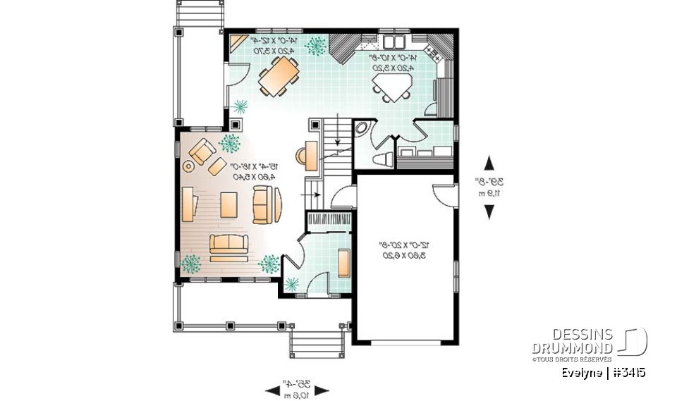 Rez-de-chaussée - Salle de bain attrayante à l'étage, 3 chambres, plafond 9', grand séjour - Evelyne