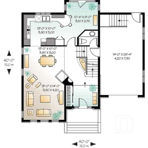 Rez-de-chaussée - Modèle style manoir, foyer au gaz à la salle familiale, 3 chambres, garage - Isabeau