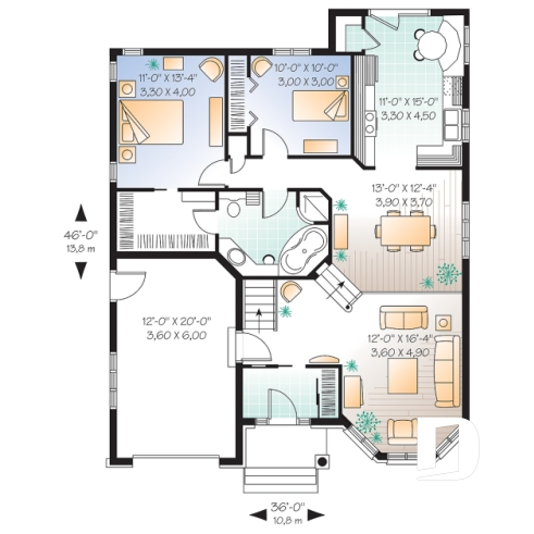 Rez-de-chaussée - Plain-pied Européen avec ch. des maîtres au r-d-c et plafond 10' au salon - Lévesque