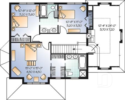 Étage - Maison avec grand espace boni, plafond 10', 3 chambres, 2 salles de bain complète à l'étage et walk-in - Vilma