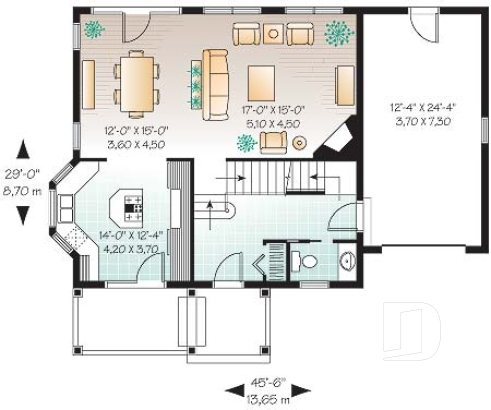 Rez-de-chaussée - Maison avec grand espace boni, plafond 10', 3 chambres, 2 salles de bain complète à l'étage et walk-in - Vilma