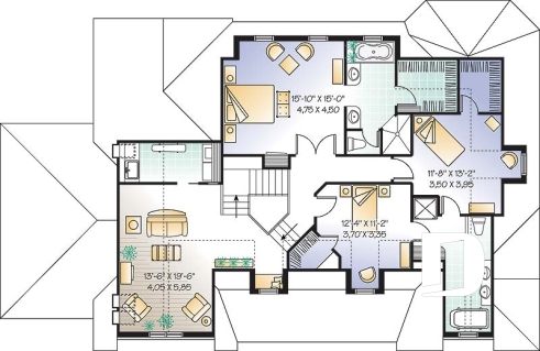 Étage - Plan de maison à étage de 3 à 4 chambres, garage double, grande suite des maîtres, superbe salon, bureau - Camden