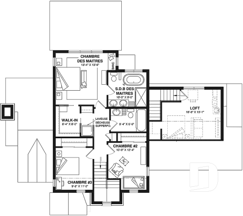 Étage - Maison à étage d'inspiration English Cottage, 4 chambres, espace aménageable au-dessus du garage - London Fog