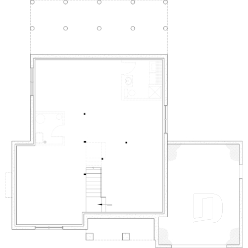 Sous-sol aménageable - Plan de maison farmhouse moderne 2 à 4 chambres, garage, superbe salon à l'avant avec cathédrale et foyer - Belanger