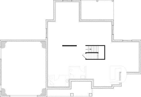 Sous-sol aménageable (Optionel $) - Plan de maison d'inspiration campagne française, fabuleuse suite parentale au RDC - Birchview