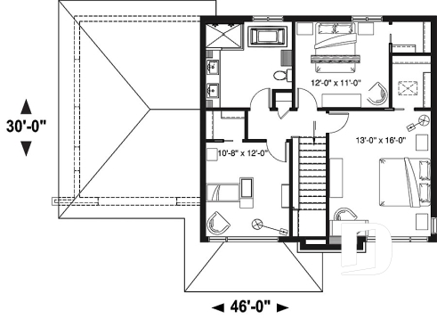 Étage - Maison contemporaine 3-4 chambres, garage, plancher spacieux, cuisine, garde-manger et îlot, sous-sol aménagé - Bellechasse 2