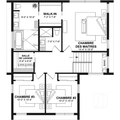 Étage - Belle de style scandinave minimaliste, 4 chambres + bureau, sous-sol aménagé - Freya