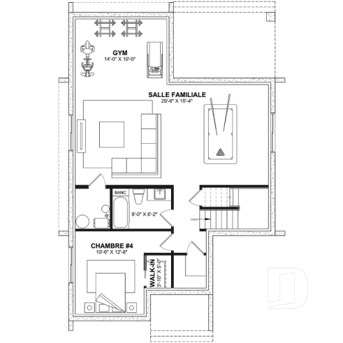 Sous-sol aménagé (Optionel $) - Belle de style scandinave minimaliste, 4 chambres + bureau, sous-sol aménagé - Freya