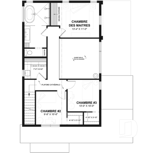 Étage - Plan de maison parfaite pour terrain avec vue, proposant 3 chambres, garage et aire ouverte! - West Coast