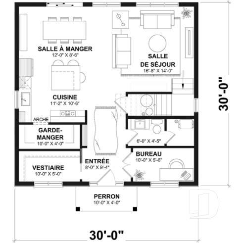 Rez-de-chaussée - Maison moderne rustique 2 étages économique proposant 3 chambres, bureau, grand vestiaire et garde-manger - Pinecrest