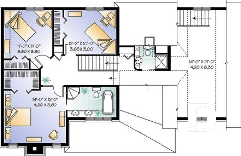 Étage - Maison champêtre avec espace boni, 3 chambres, 2 salled de séjour, foyer, grande cuisine avec îlot - Prague