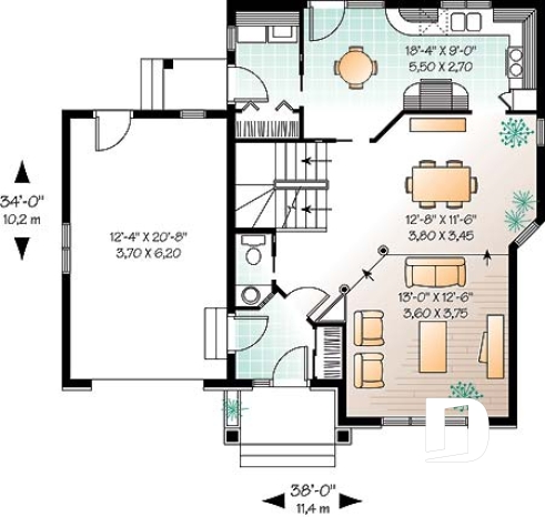 Rez-de-chaussée - Maison d'inspiration anglaise, 3 chambres, buanderie au r-d-c, suite des maîtres, garage - Anne