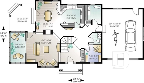 Rez-de-chaussée - Superbe lumière naturelle, plan de maison 3 chambres, bureau, balcon à l'étage, solarium - Bainbridge 2