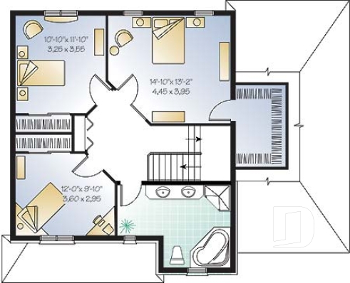 Étage - Plan d'inspiration anglaise, salle à manger formelle, maîtres avec grand walk-in, 3 chambre, garage - Loiselle