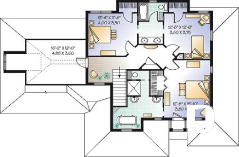 Étage - Maison d'inspiration espagnole, 3 à 4 chambres, grande chambres des maîtres, grande suicine, garage double - Perla