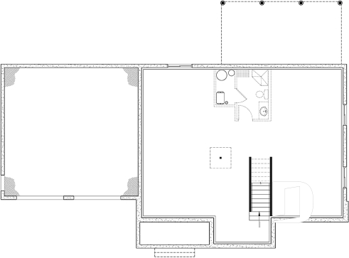 Sous-sol - Plan 2 étages de 4 chambres avec garage double, bureau, garde-manger, vestiaire et suite des maîtres - Nikolas 3