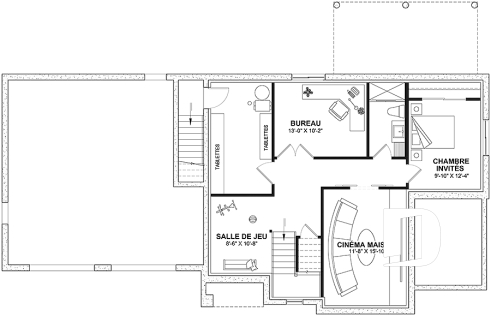 Sous-sol - Farmhouse moderne avec garage double, balcon à la chambre des parents, 4 chambres  - Liana 2