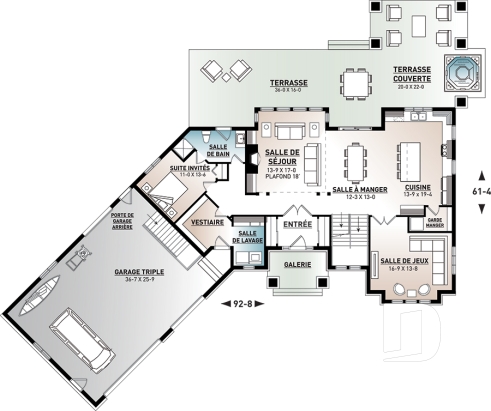 Rez-de-chaussée - Superbe maison de style Cape Cod, 4 à 5 chambres, 2 séjours, large patio couvert, plein de lumière naturelle - Hemingway