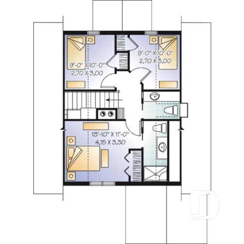 Étage - Chalet bord de lac, 3 chambres, balcon abri-moustiquaire, espace ouvert & foyer, 2.5 salles de bain, buanderie - Analie 2 